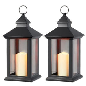 Lanterne en métal et verre avec finition noire brillante, vente en gros directe d'usine, lanterne à bougie pour décoration extérieure et intérieure, faite à la main - Product Image 1