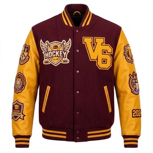 Chaqueta Letterman Personalizable de Lana 100% con Cremallera Clásica Premium, Estilo Béisbol Vintage, Novedad 2026 - Product Image 1