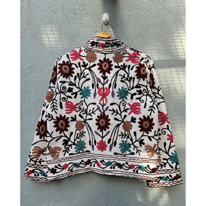 เสื้อแจ็คเก็ตผ้าฝ้าย 100% ผ้า TNT ปักลายดอกซูซานี พร้อมซับในผ้าฝ้าย เสื้อแจ็คเก็ตสำหรับงานปาร์ตี้สำหรับผู้หญิง ของขวัญสำหรับเธอ - Product Image 6