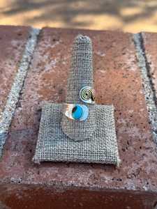 Paige Wallace Turquoise <b>Adjustable</b> <b>Ring</b> Handmade Sterling Silver Southwestern Boho Statement Jewelry Artisan Gift for Her - Product Image 1