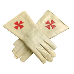 Guantes Masónicos de Algodón y Spandex Transpirables con Cruz Roja y Logotipo Personalizado para Caballeros Templarios, Aptos para las Cuatro Estaciones - Product Image 4