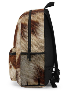 Faux Fur <b>Animal</b> <b>Print</b> <b>Backpack</b> 15 Inches Unisex Softback Daypack Multiple Pockets Zipper Closure All Seasons Fashion Style - Product Image 6