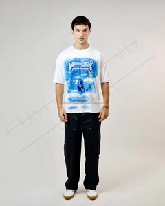 Camiseta Personalizada de Estilo Urbano para Hombre, Lavada al Ácido, con Serigrafía, Tejida en Algodón Orgánico 100%, Manga Corta, de Alta Calidad y Ecológica - Product Image 6