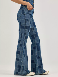 Jeans en denim décontractés pour femmes, coupe droite, personnalisables OEM, respirants, écologiques, tissu confortable, teinture unie - Product Image 4