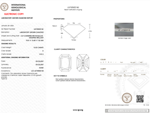 Diamant de laboratoire de 9,00 carats, taille radiant, certifié IGI, couleur E, clarté VVS2, HPHT/CVD, pour la fabrication de bijoux, vente en gros - Product Image 3