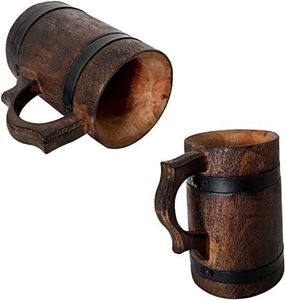 Jarra de Cerveza de Madera de Lujo con Detalles en Acero - Product Image 4