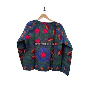 2024 femmes broderie vestes nouvelle Collection Fluorescent brodé veste Suzani surdimensionné hiver Kimono Robe ouzbek Long manteau - Product Image 2