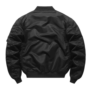 Customizable Unisex Bomber <b>Jacket</b> Black Color Full Sleeve Zipper Oversize Casual Windproof Bomber <b>Jacket</b> For Adult - Product Image 2