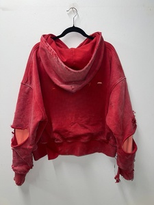 Sudadera con capucha con cremallera, con efecto desgastado y lavado ácido, de forro polar, estilo oversize, vintage y streetwear, con logotipo personalizado, en tendencia, fabricante mayorista OEM - Product Image 2