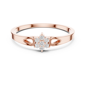 Anillo solitario minimalista de oro amarillo macizo de 14k con diamante redondo de talla brillante para mujer, ideal para compromiso, aniversario o regalo de boda. - Product Image 6