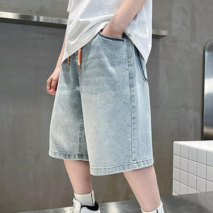 Pantalones Cortos de Mezclilla Vintage al por Mayor, Lavado Ácido, Verano, Casual, Tejido, Cintura Media, Transpirable, Logotipo Personalizado, OEM, Streetwear, Venta al por Mayor - Product Image 4