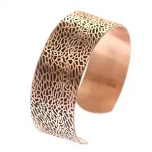 Traditional Ayurvedic Stamped Dual Line Solid Copper Bracelet Fashionable Metal Jewelry Exquisite Design - Product Image 6