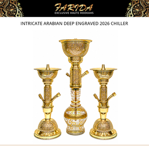 Cachimbas Farida de Calidad Premium, Lujosas y Únicas, de Latón Macizo Egipcio Fundido a Presión, con Intrincados Grabados Árabes Profundos, Tipo Recto No. - Product Image 3