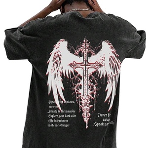 Impression personnalisée logo T-shirts unis T-shirts brodés Impression surdimensionnée Coton brodé Décontracté pour hommes T Shirt Tenue décontractée - Product Image 2