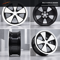 Jantes forgées 5 branches en V, finition blanc brillant + noir concave, 18-22 pouces, 5x108 5x112 5x120, en alliage 6061-T6 pour BMW Audi Mercedes-Benz