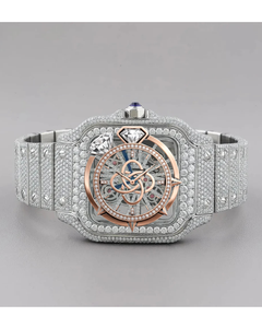 Montre en diamant moissanite de haute qualité pour hommes, entièrement sertie de pierres VVS - Product Image 1