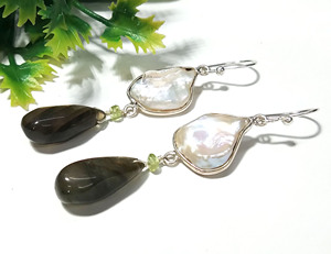 Bohemian Style Natural Gemstone Dangle Drop <b>Earrings</b> Solid 925 Sterling <b>Silver</b> Handmade Jewelry Third Party Certified Wholesale - Product Image 3