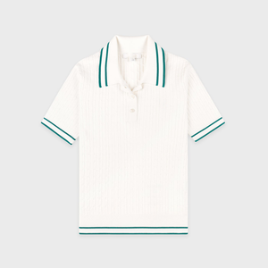 เสื้อโปโลผู้หญิงลำลองคุณภาพสูงแบบมีแถบลาย ระบายอากาศได้ดี พรีเมียม รับผลิตตามสั่ง (OEM) พร้อมสกรีนโลโก้ - Product Image 3