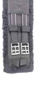 Sangle d'équitation synthétique anglaise avec coutures en nylon 9 brins, doublure en fausse fourrure douce, sangle de cheval synthétique anglaise durable - Product Image 3