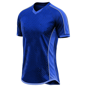 Maillot de football pour homme vert à col en V et manches courtes, imprimé géométrique, en polyester respirant, vêtement de sport toutes saisons - Product Image 4