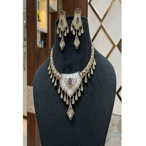 Elegant Premium Quality Gold Plated <b>Crystal</b> Rhinestone Classic Necklace <b>Set</b> Earrings Wedding Anniversary Party Engagement Gift - Product Image 1