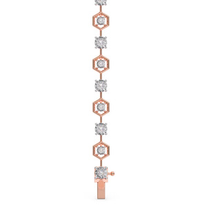 Interwoven Twisted Mesh Diamond Link <b>Bangle</b> <b>Bracelet</b> - Product Image 4
