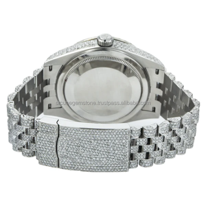 นาฬิกาเพชรแบบกลไกสแตนเลสสำหรับผู้ชายนาฬิกาแฟชั่นประดับเพชรความชัดเจนของ VVS ปรับแต่งได้ - Product Image 5