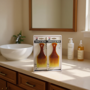 Pettine Lisciante Color Ambra con Motivo Girevole, Multi-Styler Portatile per la Cura dei Capelli - Product Image 2