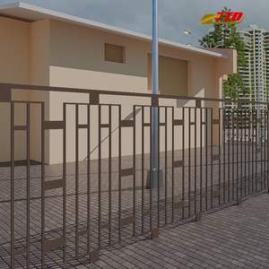 Clôture en fer moderne avec finition thermolaquée, hauteur de 8 pieds, pour la sécurité et l'intimité en extérieur - Comprend la modélisation 3D - Product Image 5