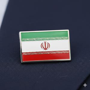 Pin de solapa de metal esmaltado personalizado con león y sol, bandera de Irán, recuerdo nacional de país, venta al por mayor - Product Image 6