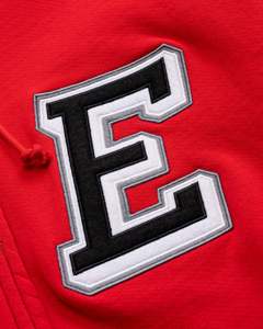 เสื้อฮู้ดซิปผู้ชายสีแดง ปักโลโก้ EE 91 มีกระเป๋า  ผ้าฟลีซลำลอง ทรงปกติ ใส่ได้ในฤดูใบไม้ร่วง - Product Image 2