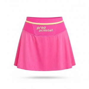 Falda pantalón rosa para mujer Pickleball con bolsillo para teléfono, de secado rápido, transpirable, ajuste atlético, cintura elástica, ropa personalizada 100% poliéster para verano - Product Image 3