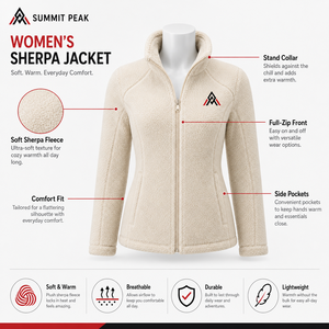 Chaqueta Acolchada Polar Sherpa para Mujer, Reversible, Ecológica, Textura Afelpada, Acogedora, Cortavientos, Corte Holgado, para Caminatas de Invierno, Viajes y Actividades al Aire Libre - Product Image 6