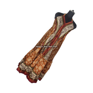 Nuevo Vestido Largo Bohemio Exclusivo, Vestidos de Sari Tradicionales Vintage, Vestido de Noche Elegante sin Mangas para Damas, Vestidos de Noche para Mujer - Product Image 1