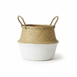 Handwoven Seagrass <b>Foldable</b> Storage <b>Baskets</b> Handles Eco-Friendly Natural Clothing Organizer for Home Decor Laundry Wholesale - Product Image 1