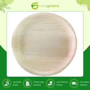Leaders in Selling India-Origin Top Grade <b>Disposable</b> <b>Tableware</b> Areca Palm Round Plate for Business Gifts, Camping & Giveaways - Product Image 2