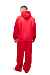 Trendy Hooded <b>Top</b> Matching Pants Full Zip Closure Ribbed Cuffs Relaxed Silhouette Modern Style <b>Layering</b> Oversized Tracksuit - Product Image 5