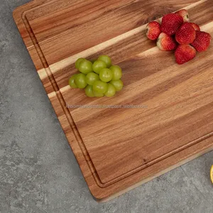 Tablas de cortar de madera y bambú con borde natural de primera calidad, tablas de cortar al mejor precio para cocina y utensilios de cocina promocionales - Product Image 6