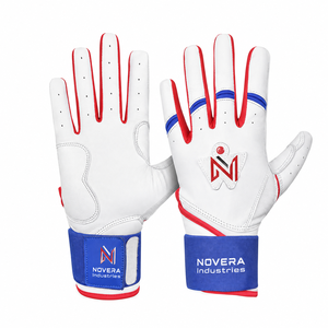 Gants de frappe en cuir pour baseball/softball Novera Industries, fermeture auto-agrippante, options de logo et de couleur personnalisées, gants d'entraînement pour adultes - Product Image 3
