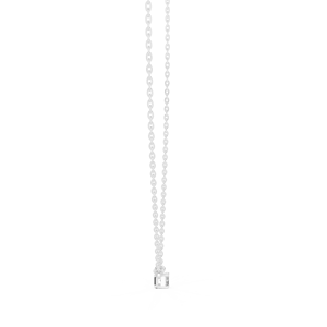 Pendentif solitaire en or blanc 10 carats plaqué rhodium, diamant de laboratoire taille émeraude de luxe pour femme - Product Image 3