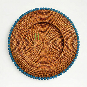 Handmade Modern Natural Rattan Woven Dining Tea Holiday Christmas Kitchen <b>Table</b> <b>Mats</b> & Pads Wicker Charger Plates Rattan 2026 - Product Image 2