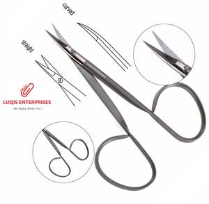 Tijeras Iris con mango tipo cinta, instrumento quirúrgico de acero inoxidable para corte fino de precisión, herramienta oftálmica - Product Image 1