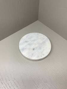 Premium White Round <b>Marble</b> <b>Coasters</b> Set Natural Stone Finish Drink <b>Coasters</b> for Elegant Home Decor Coffee Tea Table and Dining - Product Image 2