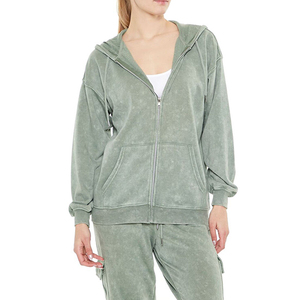 Sudaderas con Capucha para Mujer de Alta Calidad, Estilo Urbano, Lavado Ácido, Corte Ajustado, Diseño con Bolsillos, Cálidas para Invierno, Venta al Por Mayor, 100% Algodón - Product Image 1