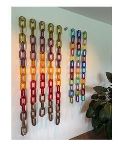 Décoration murale artisanale, grandes chaînes en résine époxy colorées, décoration murale suspendue, qualité d'exportation, chaîne murale en résine écologique - Product Image 5