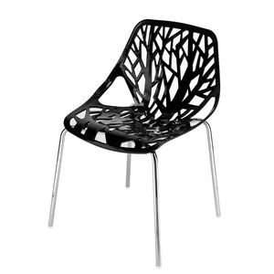 Set di 4 Poltrone Stile Nido Nere per Arredamento Casa - Rivestimento in Lino Resistente - Product Image 6