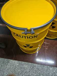 200L Yellow Steel Durable Radioactive Waste Drum Cylindrical <b>Barrel</b> with Silk Screen Printed Caution Warning - Product Image 3