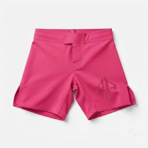 Shorts MMA pour homme rose à séchage rapide, taille élastique, couleur unie, en tissu tricoté Spandex/Polyester, longueur courte par RIVIAN ATLANTIC - Product Image 2