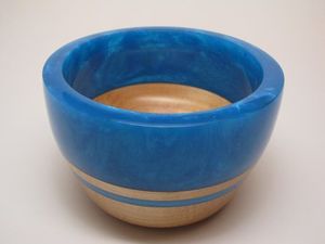 Bol en résine époxy et bois d'acacia fait main de qualité supérieure avec bords lisses et finition polie, sans BPA, pour collection de cadeaux de luxe - Product Image 2
