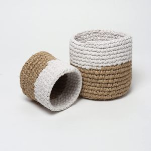 Panier de rangement rond multifonctionnel en jute fait main pour bureau, étagères, vêtements, plantes, stylos et crayons - Product Image 5